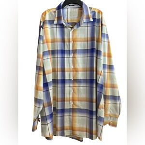 Bugatchi Uomo 3-4XL Men's Multicolor Plaid Shirt Classic Fit EUC